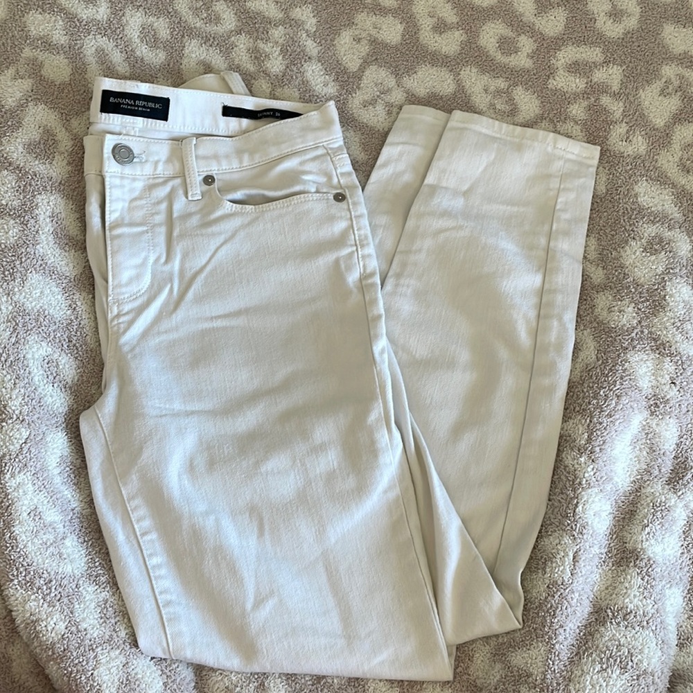 Skinny white jeans